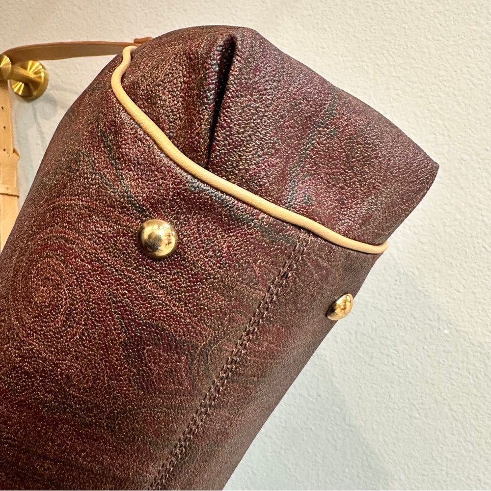 ETRO | Paisley Jacquard leather trimmed shoulder bag - Picture 6 of 13